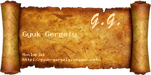Gyuk Gergely névjegykártya